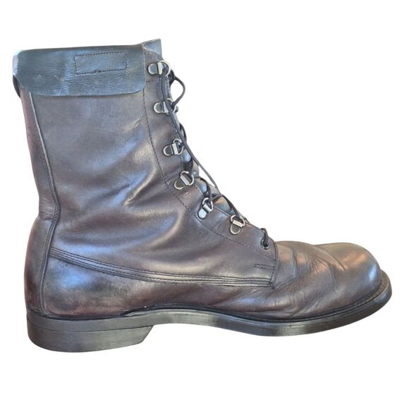 Craddock Terry Combat Grunge Biker Boots Black Leather Punk Emo Mens size 10D - Picture 8 of 16